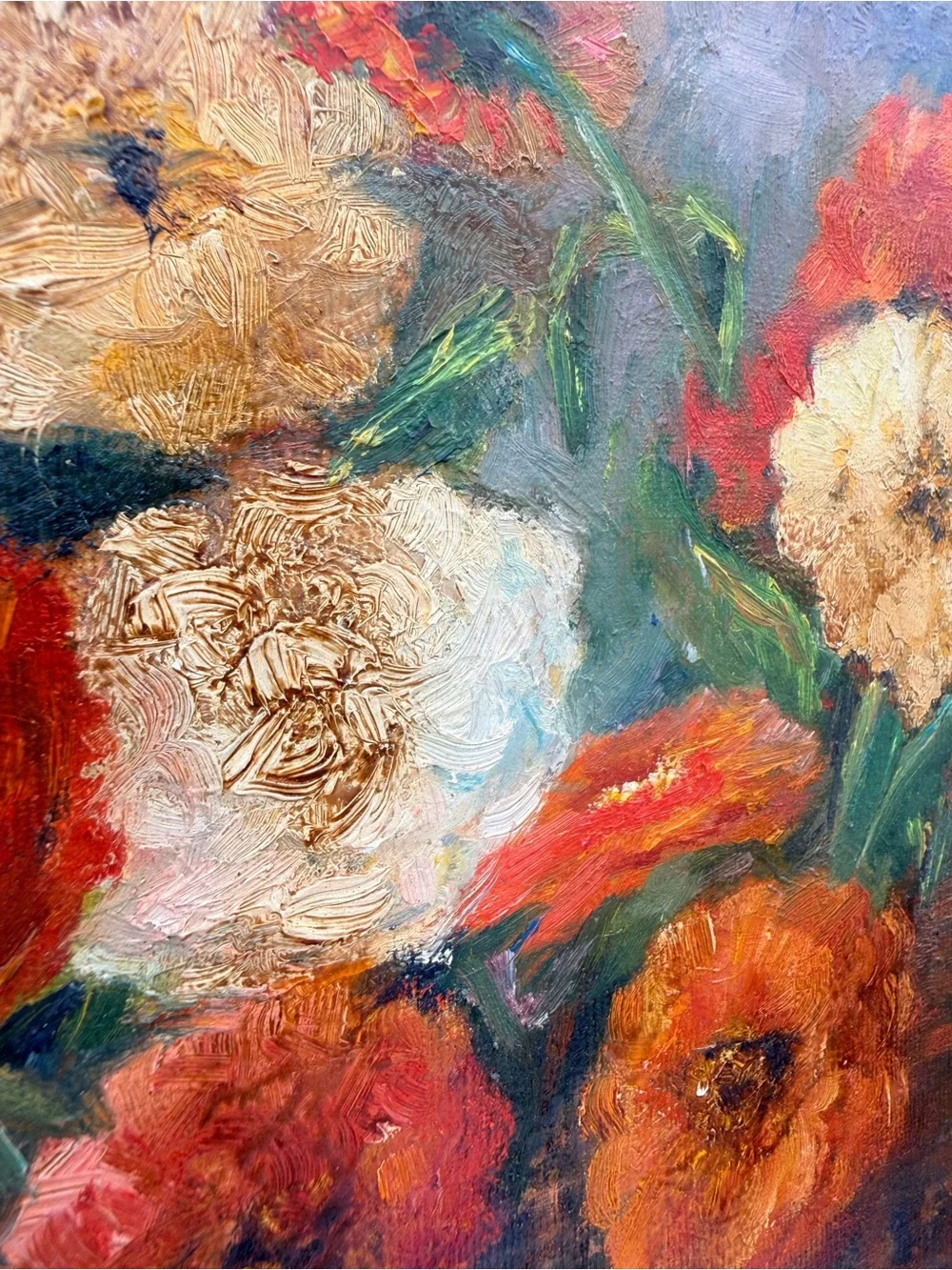 Original OOAK Floral Still Life Oil Painting on Canvas, Small, Unframed